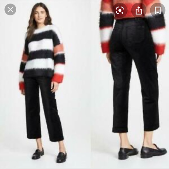 PAIGE Pants - Paige Size 27 Nellie Black Velvet Culottes Wide Leg Crop Pants